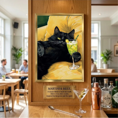Cat cocktail bar and restaurant decoration