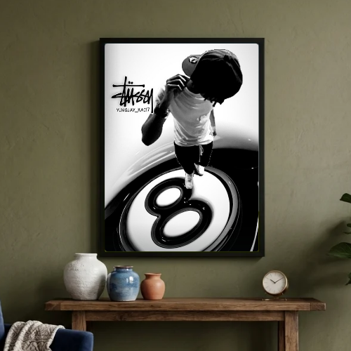Stussy black and white