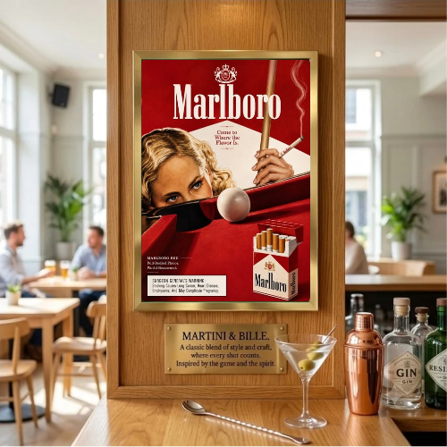 bar and restaurant decoration, Marlboro sigarette