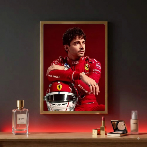 charles leclerc ferrari f1 poster with frame