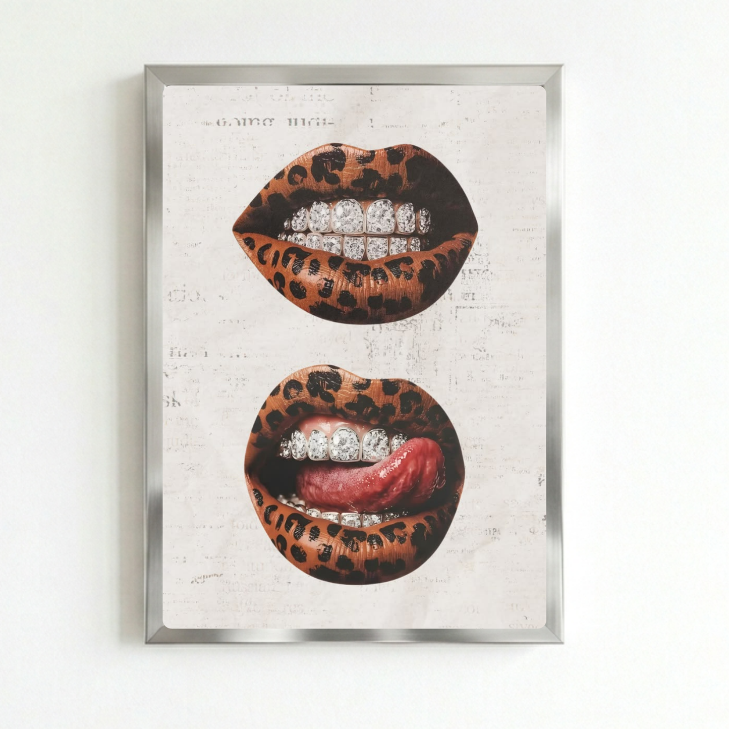 Home deco chic leopard mouth kiss