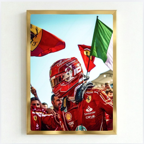 charles leclerc ferrari f1 poster with frame