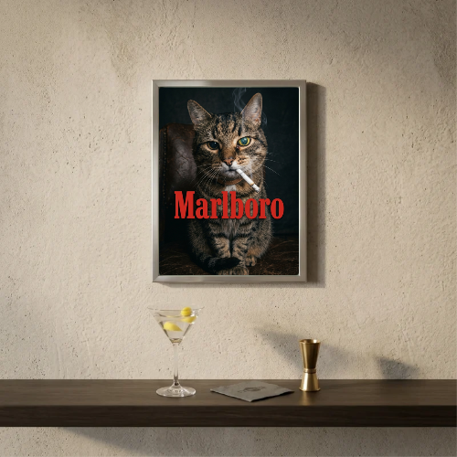 bar and restaurant decoration, Marlboro cat sigarette