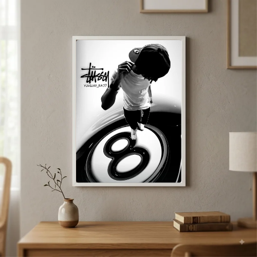 Stussy black and white