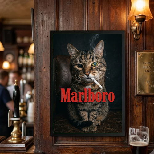 bar and restaurant decoration, Marlboro cat sigarette