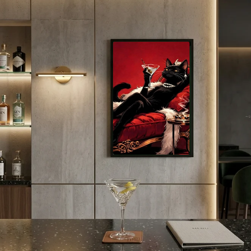 Cat cocktail bar and restaurant decoration