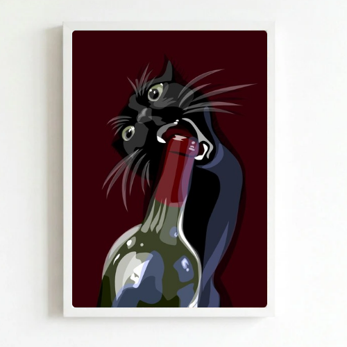 bar and restaurant decoration cat wine