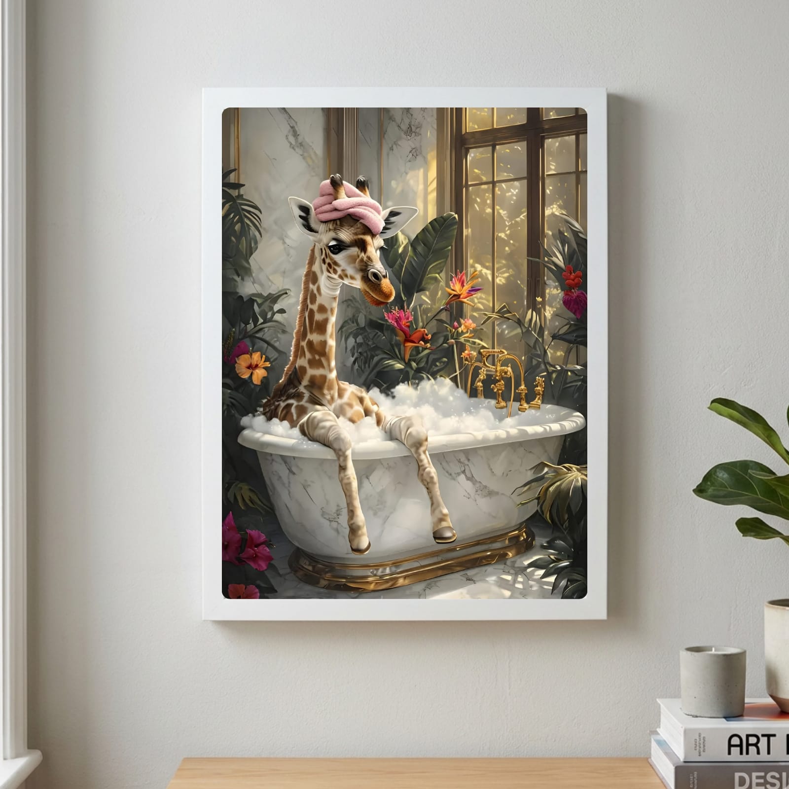 Giraffe house bathroom decor