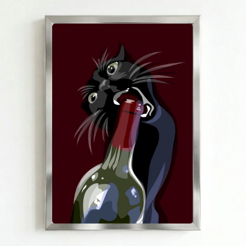 bar and restaurant decoration cat wine