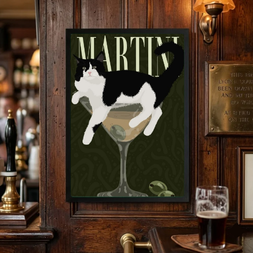 bar and restaurant decoration cat martini