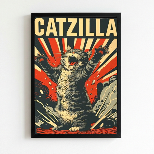 Cat poster with frame