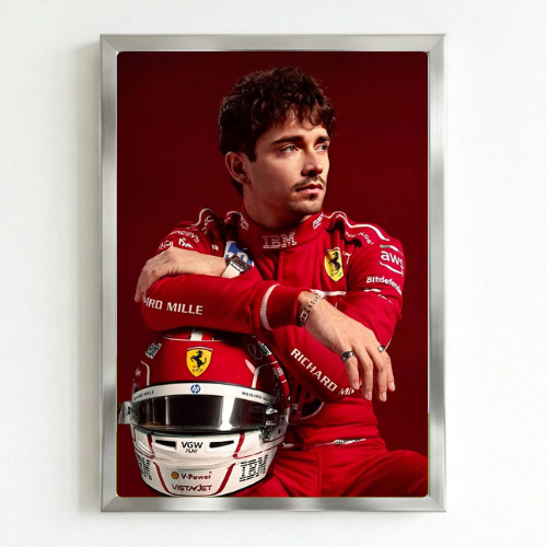 charles leclerc ferrari f1 poster with frame