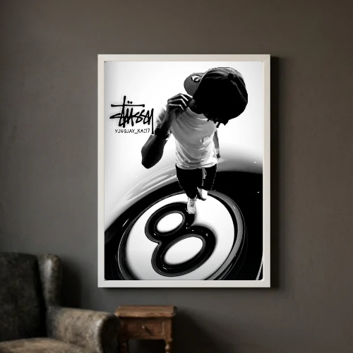 Stussy black and white