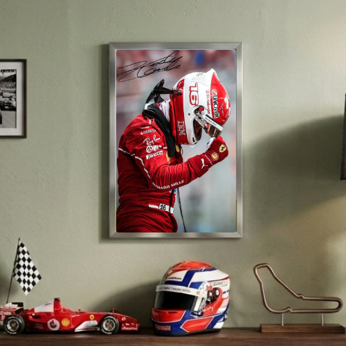 charles leclerc ferrari f1 poster with frame