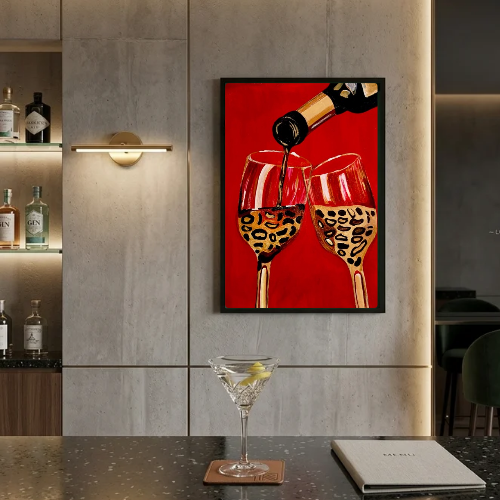 bar and restaurant decoration wine leopard chic