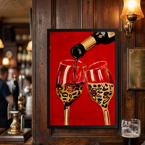 bar and restaurant decoration wine leopard chic