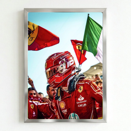 charles leclerc ferrari f1 poster with frame