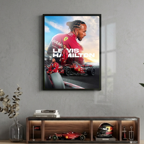 lewis hamilton ferrari poster with frame