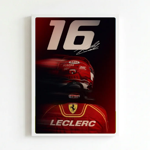 charles leclerc ferrari f1 poster with frame