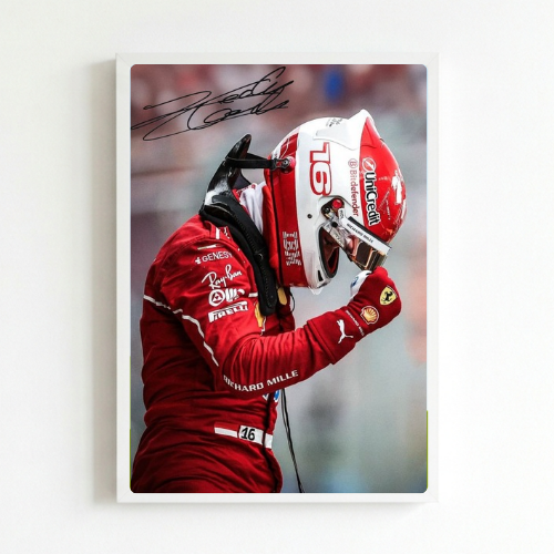 charles leclerc ferrari f1 poster with frame