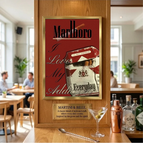 bar and restaurant decoration, Marlboro sigarette