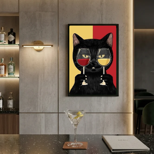 Cat Red and White Wine bar and restaurant decoration