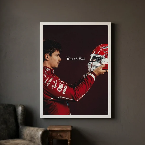 charles leclerc ferrari f1 poster with frame