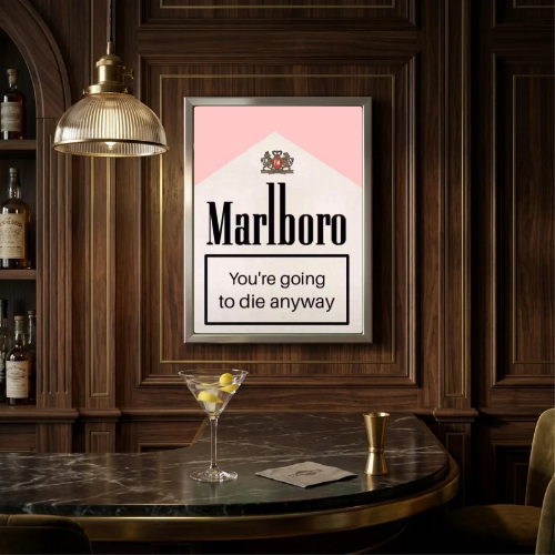 bar and restaurant decoration, Marlboro pink sigarette