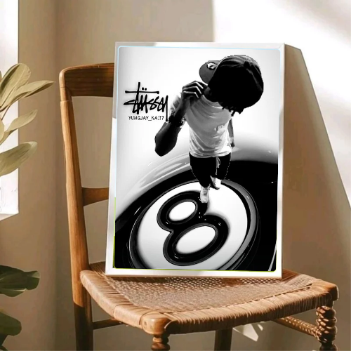 Stussy black and white