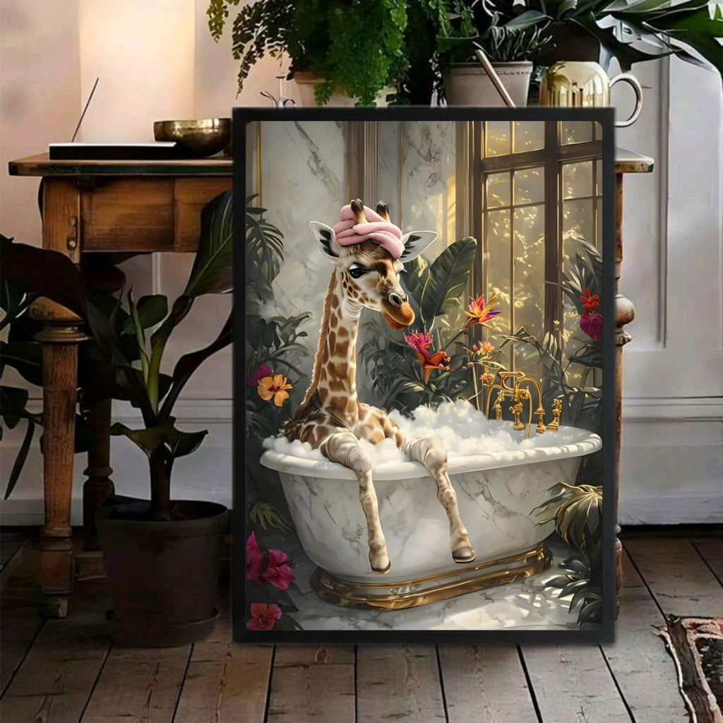 Giraffe house bathroom decor