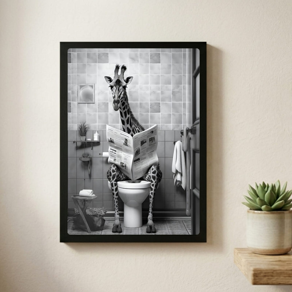 Giraffe house bathroom decor