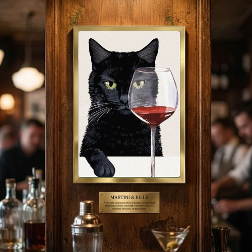 bar and restaurant decoration cat wine