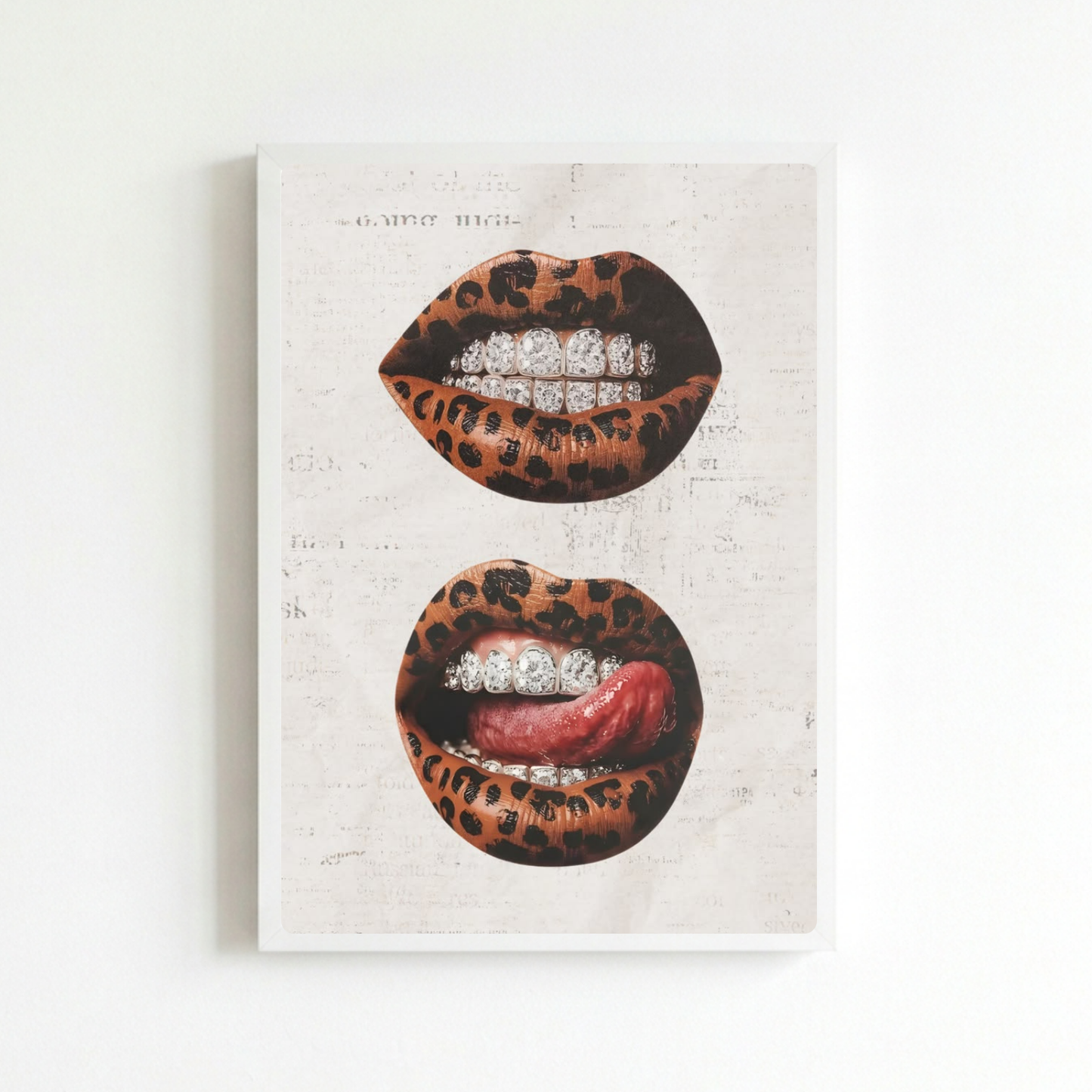 Home deco chic leopard mouth kiss