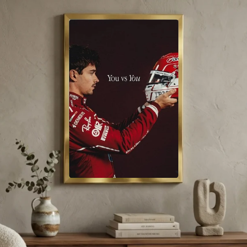 charles leclerc ferrari f1 poster with frame