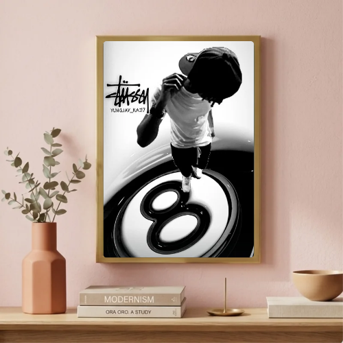 Stussy black and white