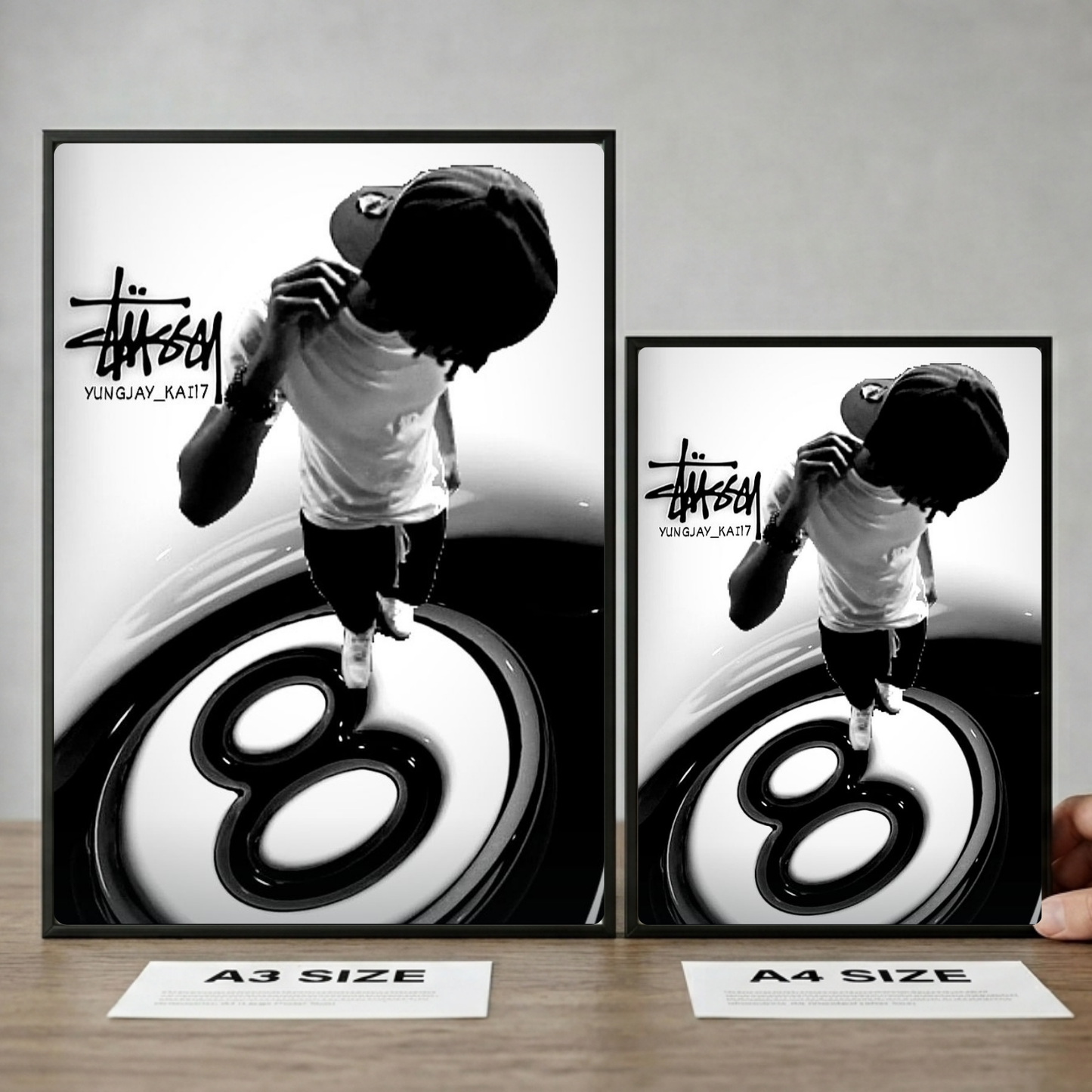 Stussy black and white