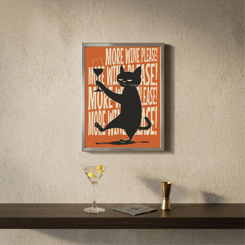 bar and restaurant decoration cat wine