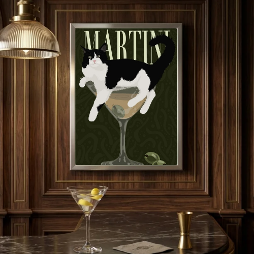 bar and restaurant decoration cat martini