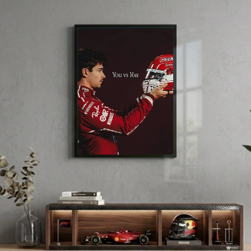 charles leclerc ferrari f1 poster with frame