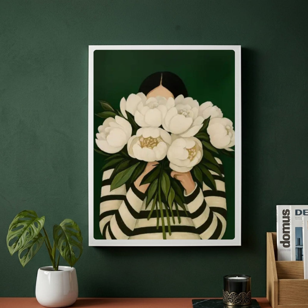 Ragazza fiore decorazione casa
