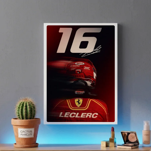 charles leclerc ferrari f1 poster with frame