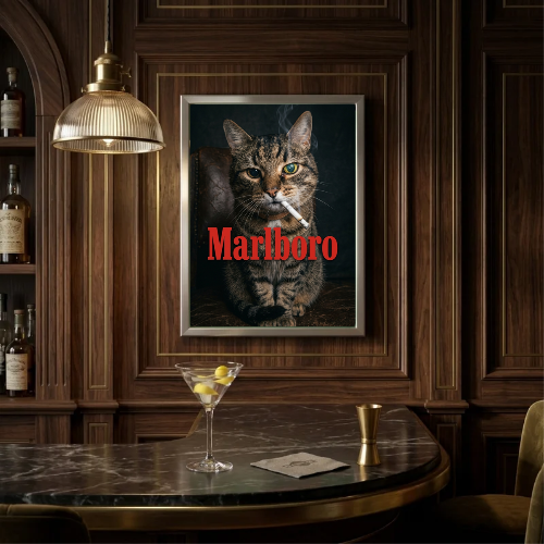 bar and restaurant decoration, Marlboro cat sigarette