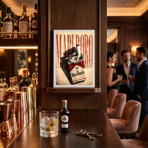 bar and restaurant decoration, Marlboro sigarette