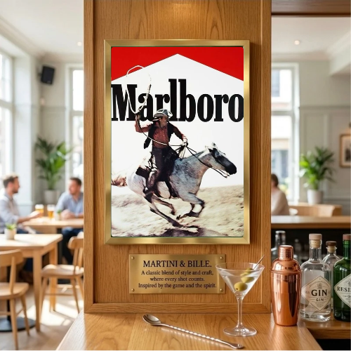 bar and restaurant decoration, Marlboro sigarette