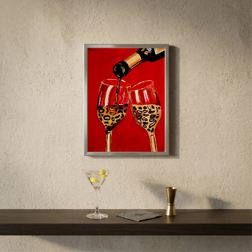 bar and restaurant decoration wine leopard chic