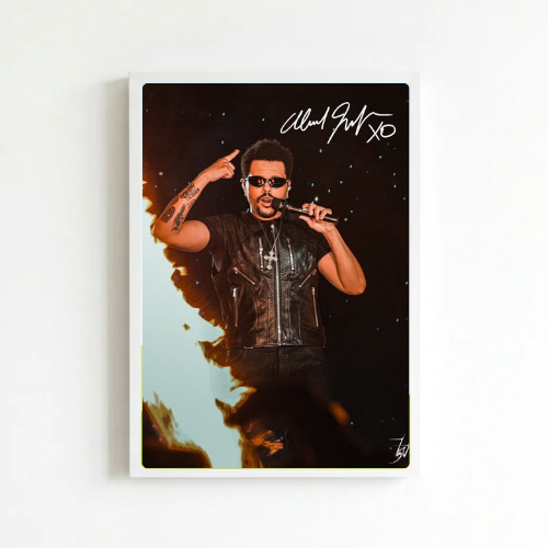 The Weeknd live autograph poster