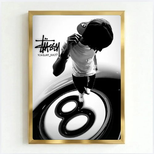Stussy black and white