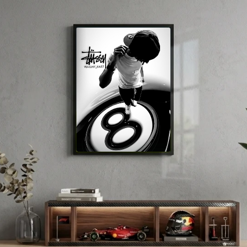 Stussy black and white