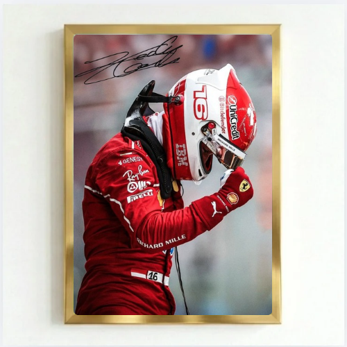 charles leclerc ferrari f1 poster with frame
