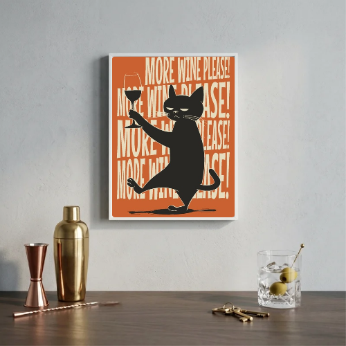 bar and restaurant decoration cat wine